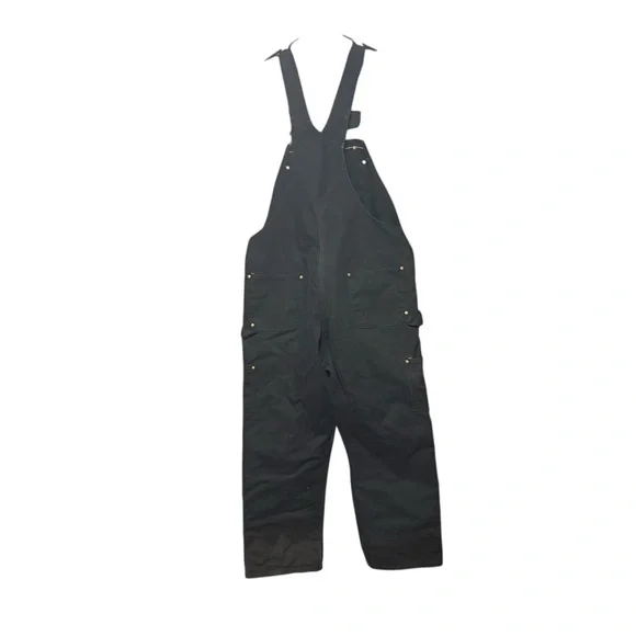 Carhartt Duck Quilt-Lined Zip-to-Thigh Bib Overalls (Style R41-BLK) 2019 40 X 30 - Picture 2 of 10
